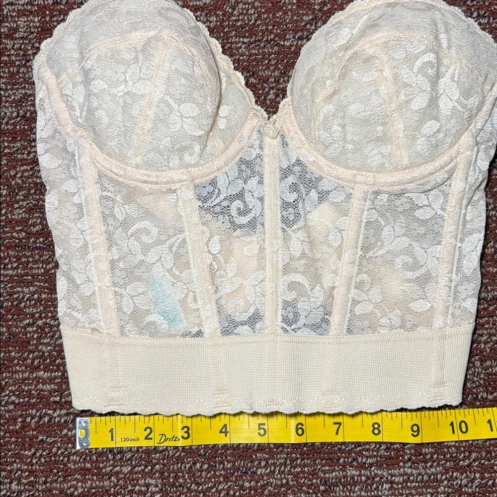 Carnival vintage nude lace bustier bra delicate floral lace low back bra 34C
